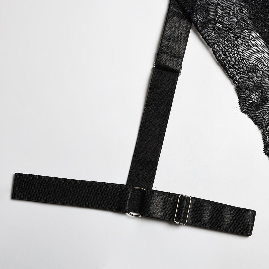 Underwear Bodysuit Lace Sling Creative Stitching With Foot Ring
