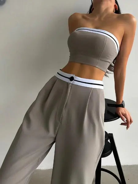 Sexy Tube Top Tracksuit