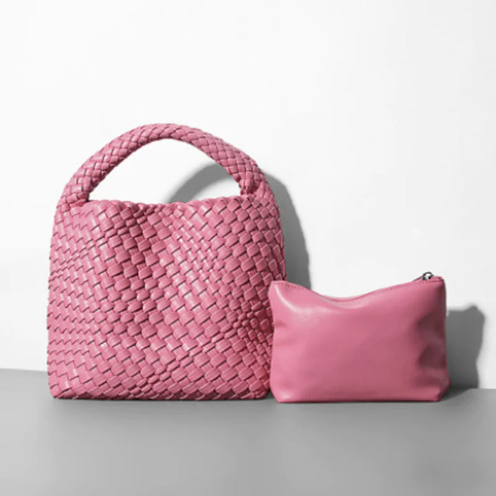 Hand-woven Bucket Soft Leather Bag for Women