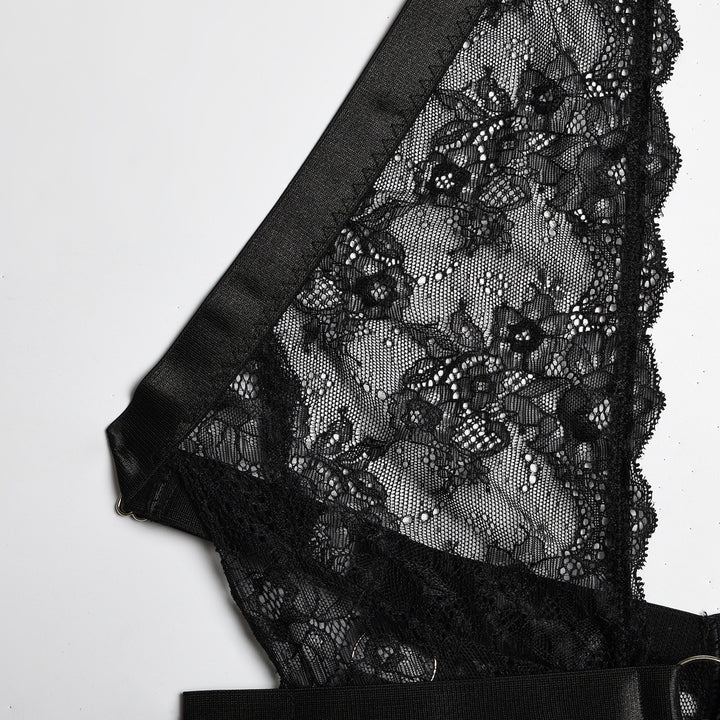 Underwear Bodysuit Lace Sling Creative Stitching With Foot Ring