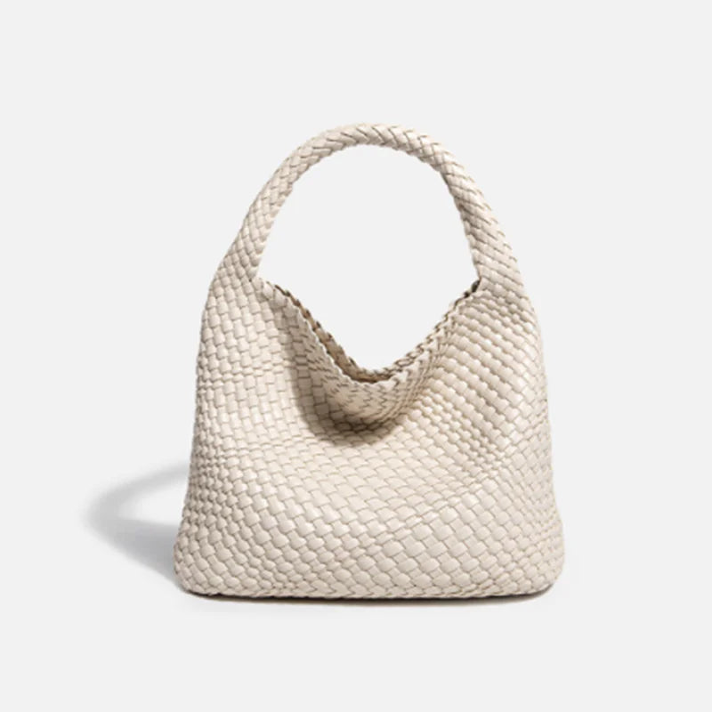 Hand-woven Bucket Soft Leather Bag for Women