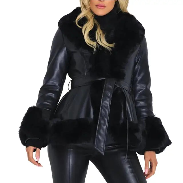 PU Leather Short Jackets for Women