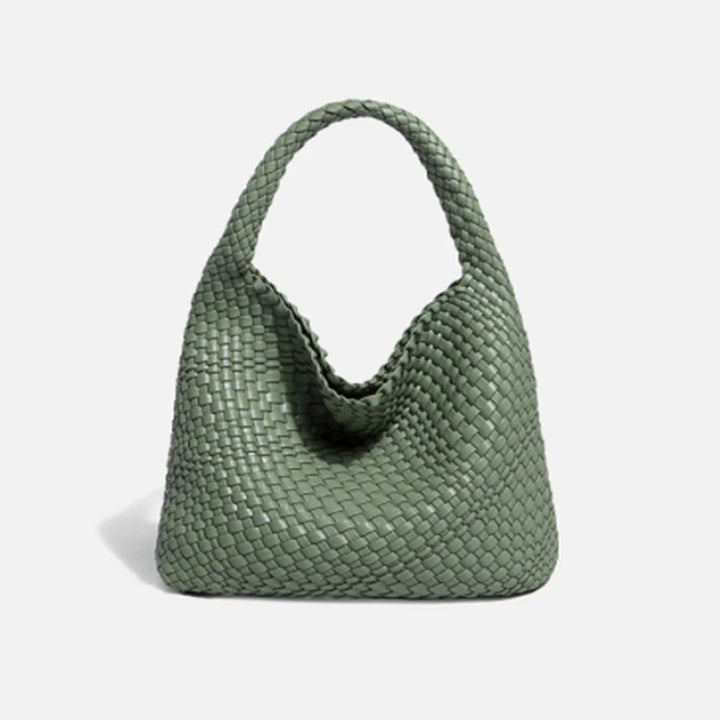 Hand-woven Bucket Soft Leather Bag for Women