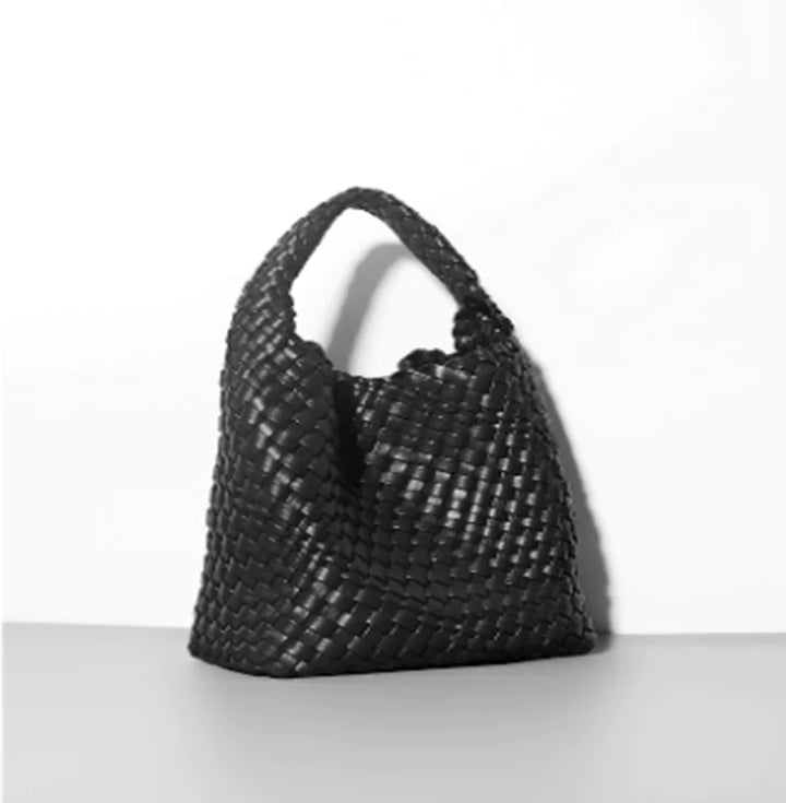 Hand-woven Bucket Soft Leather Bag for Women