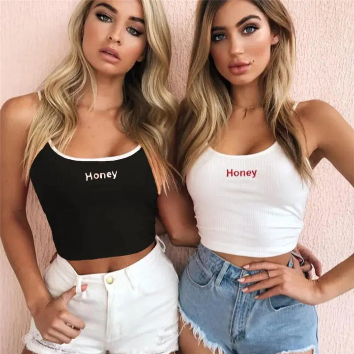 Honey Letter Embroidery Tank Top