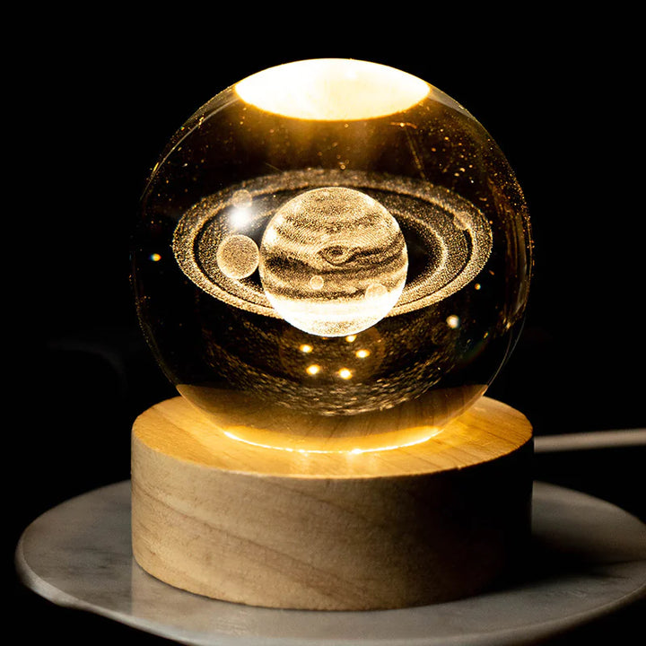 3D Solar System Crystal Ball Lamp