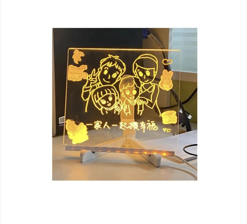 Colorful LED Desktop Message Board with DIY Handwriting