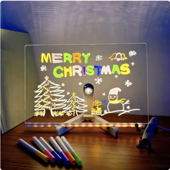 Colorful LED Desktop Message Board with DIY Handwriting