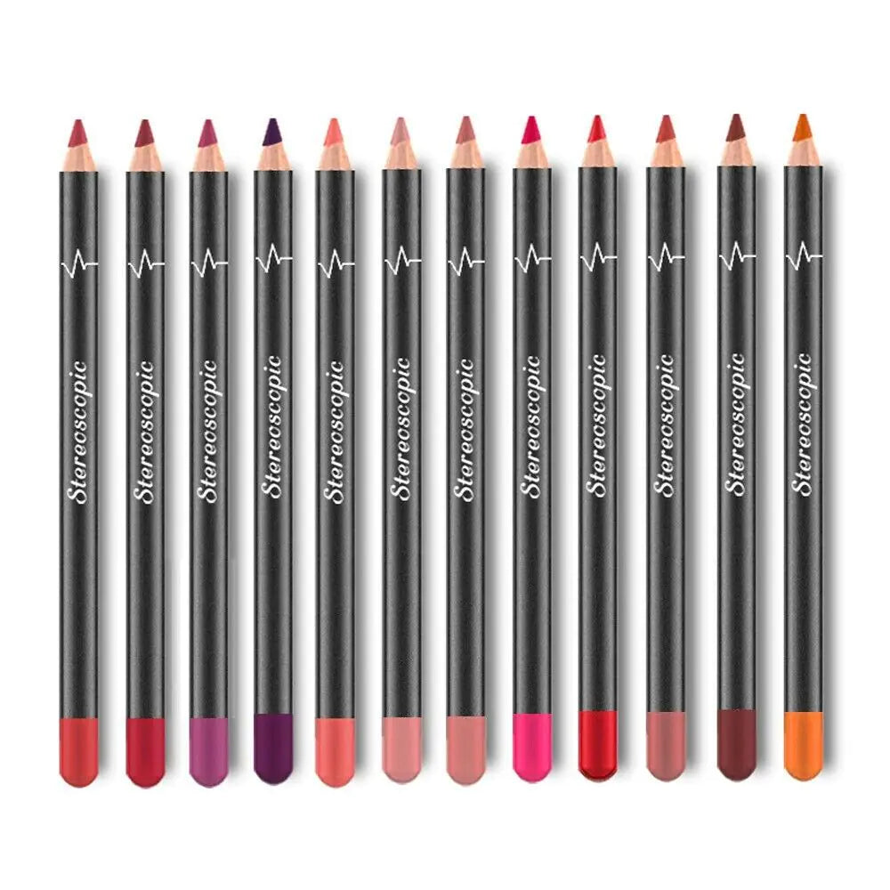 12-Piece Luxury Matte Lip Collection | Long-Lasting Waterproof Lip Liners & Pencils